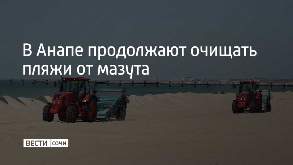 На побережье Анапы продолжается системная механизированная очистка пляжей от мазута. Сейчас работы идут на участке протяженностью 300-400 метров от санатория "Кристалл" до моста около технополиса "Эра". "Сейчас мы ждем день-два – это обдув, просушка. Погода позволяет, солнце светит, ветер. После этого, возможно, сегодня вечером будет первый этап переворачивания, выравнивания, планирования. Эти участки мы оставляем от одного до трех дней", – рассказал директор "Курортов Анапы" Николай Заливин. На берегу работает 12 единиц техники: четыре трактора, четыре прицепных устройства, мини-погрузчик, два самосвала, фронтальный погрузчик, сообщили в оперштабе Краснодарского края.