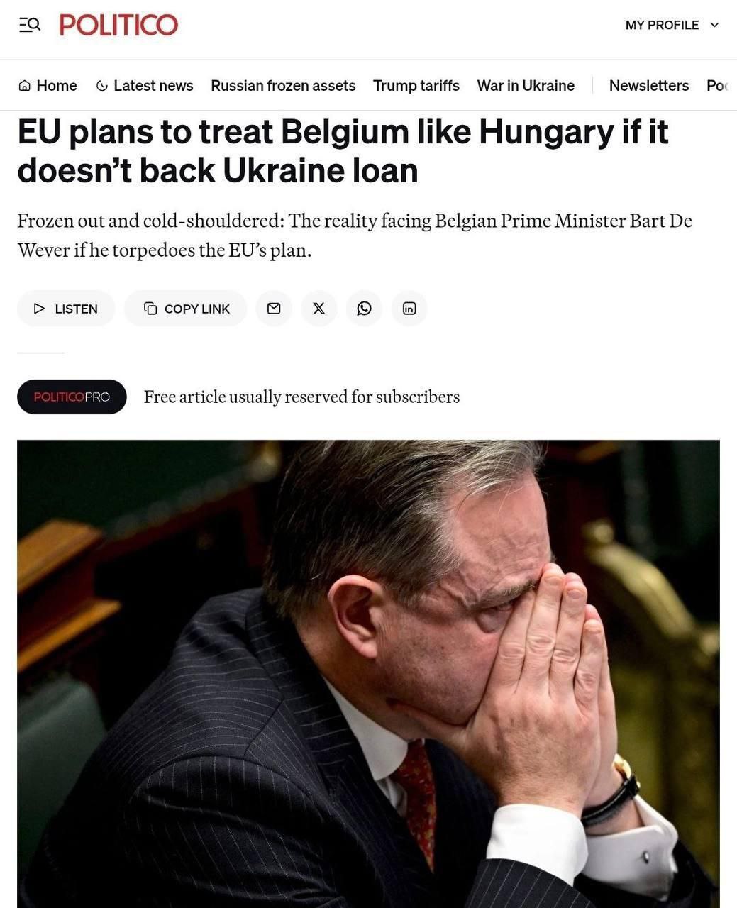 Еврокомиссия хочет лишить права голоса не только Венгрию но и Бельгию так как она не даёт украсть деньги России из Euroclear Евросоюз превращается в фарс Раньше Еврокомиссия выполняла менеджерские функции для государств участников а теперь скатывается в диктатуру евробюрокаратии banksta