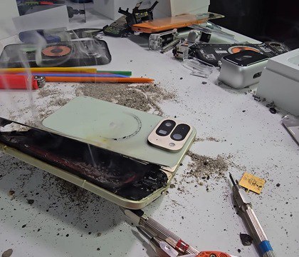 Аккумулятор Pixel 10 Pro Fold взорвался прямо во время тестов YouTube блогера JerryRigEverything Это оказался первый смартфон за десятилетнюю историю канала который загорелся во время обзора Популярный американский YouTube блогер Зак JerryRigEverything проверил новый складной флагман Google Pixel 10 Pro Fold В ходе теста выяснилось что Pixel 10 Pro Fold страдает от той же проблемы что и предыдущее поколение уязвимые антенные линии в области шарнира