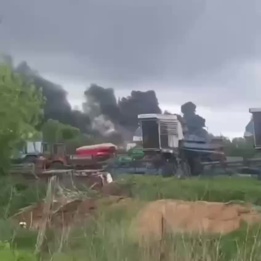 Пожар в школе Курской области после удара