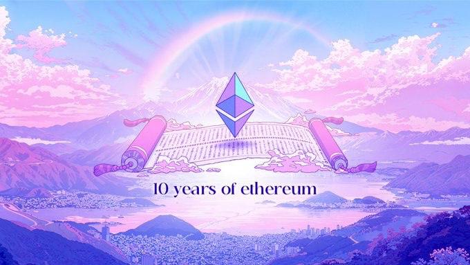 Ethereum исполнилось 10 лет — первый блок в основной сети сгенерировали 30 июля 2015 года.  В честь юбилея пройдет более 100 мероприятий. Команда проекта призвала пользователей найти событие в своем городе, чтобы «помочь Ethereum войти в новое десятилетие». Также команда Ethereum Foundation выпустит памятные NFT — получить их можно будет 31 июля.  Сегодня состоится прямая трансляция, посвященная празднованию. В рамках стрима участники вспомнят историю Ethereum и обсудят следующее десятилетие проекта. Среди спикеров заявлены Виталик Бутерин, Джозеф Любин, Тим Бейко и другие разработчики со всего мира.