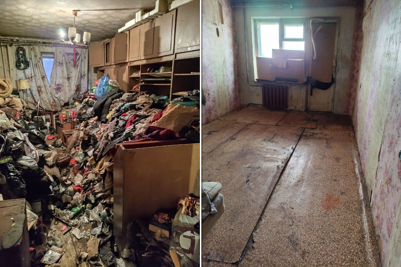 В Ачинске жильцы многоэтажки долго страдали от соседки, которая тащила к себе все, что попадется, пока не превратила жилище в помойку. Зловоние, тараканы, антисанитария – в квартиру нельзя было зайти и выйти, настолько завален был проход.   Поскольку разговоров по-хорошему женщина не понимала, общими усилиями был составлен иск в городской суд.    Но и после этого гражданка не спешила расставаться со своим «добром». Так что этим пришлось заняться судебным приставам. Пригрозили должнице: если не сделает все, что нужно, то заплатит крупный штраф. В конце концов женщина подчинилась решению суда.    На фото видно: было – стало. До идеальной чистоты в квартире еще далеко, но хлама нет – это уже победа для соседей.      УФССП по краю