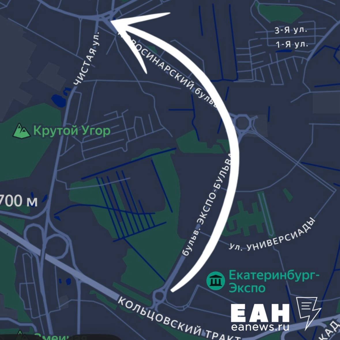 Спустя примерно час, выяснилось, что автобусы в перекрытом Новокольцовском перенаправили через мост у Птицефабрики. Об изменениях в работе транспорта организаторы выставки предупредить забыли и даже не вывесили объявлений на остановках. Теперь у посетителей Иннопрома, которые не успели уехать с форума до приезда премьера Мишустина, есть выбор - зависнуть в МВЦ «Екатеринбург-Экспо» до конца дня или прогуляться пешком до места, где форум объезжают автобусы показали на карте . Дорога неспешным шагом займет 30 минут. Это еще хорошо, что тучи тоже разогнали