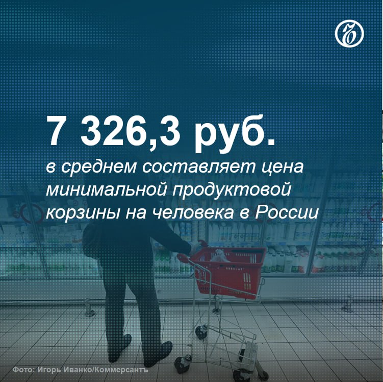 Стоимость минимальной продуктовой корзины в России выросла на 1,9% с начала 2025 года, сообщили в ассоциации «Руспродсоюз». В набор входит 33 вида продуктов, том числе мясо, рыба, молочные продукты, яйца, мука, хлеб, крупы, сахар, овощи и фрукты.  Дороже всего продуктовая корзина обходится на Чукотке  16 690,8 руб.  и в Магаданской области  11 987,2 руб. . Дешевле всего корзина в Мордовии — 6062,6 руб. В Москве ее стоимость составляет 8759,1, а в Санкт-Петербурге — 8563,2 руб.   Ранее стоимость продуктовой корзины повышалась в августе 2024 года. Тогда цена выросла на 10,6%, до 6656,5 руб.    Подписывайтесь на «Ъ» Оставляйте «бусты»