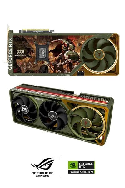 Разница в цене между GeForce RTX 5080 и RTX 5090 очень велика даже если говорить о рекомендованных значениях, а в реальности она ещё выше. Но теперь анонсирована RTX 5080, которая стоит, как RTX 5090. Речь о лимитированной версии Asus ROG Astral GeForce RTX 5080 OC Doom Edition. Как ясно из названия, карта посвящена игре Doom, а если точнее, новой части DOOM: The Dark Ages.