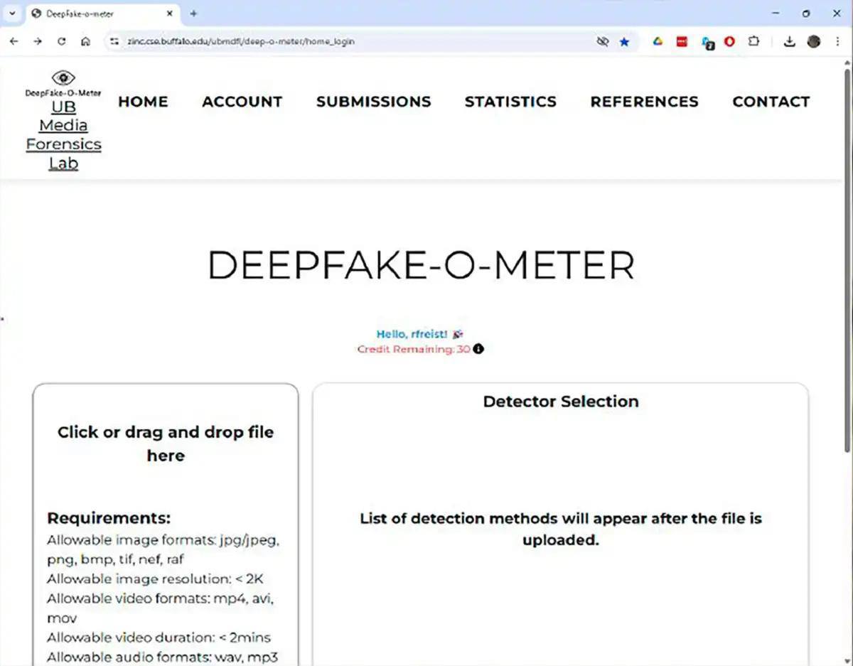 DeepFake o meter проверка дипфейков Онлайн инструмент где можно загрузить картинку видео или аудио и платформа запустит несколько исследовательских алгоритмов чтобы проверить это дипфейк или нет По итогу показывает вероятность подделки ссылается на исследовательские методы дает отчеты Продукт некоммерческий работает бесплатно и доступен всем Перед загрузкой файла нужно зарегистрироваться У каждого алгоритма по которым проверяют файл разные подходы поэтому иногда вывод может отличаться но это скорее редкость