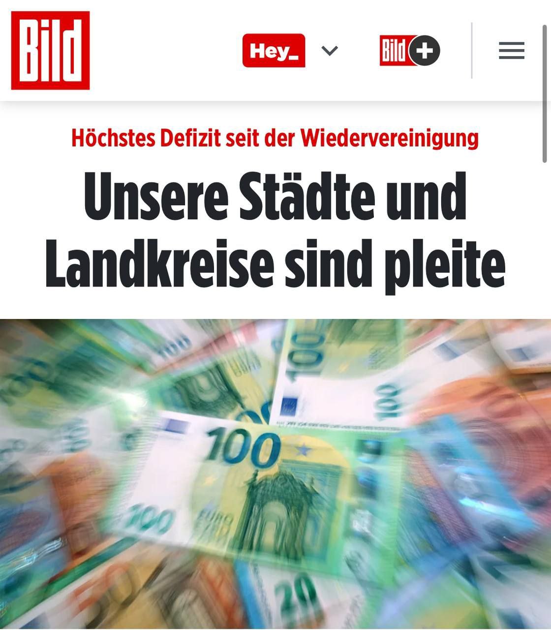 «Наши города и округа разорены», — Bild Дефицит бюджета в муниципалитетах Германии достиг рекордного максимума с 1990 года и составил €24,8 млрд. По данным Федерального статистического ведомства, большинство средств ушло на социальные выплаты. Пособия выросли на 12,4% и составили €21,1 млрд, а расходы на защиту детей и молодёжи увеличились на 17,1% — до €18,3 млрд. Интеграция беженцев тоже обошлась местным властям недёшево — €22,7 млрд на 13,6% больше, чем годом ранее . Дефицит пришлось покрывать за счёт резервов и кредитов. «Необходимо больше федерального финансирования», — заявляет гендир Ассоциации немецких городов и муниципалитетов Андре Бергхеггер.
