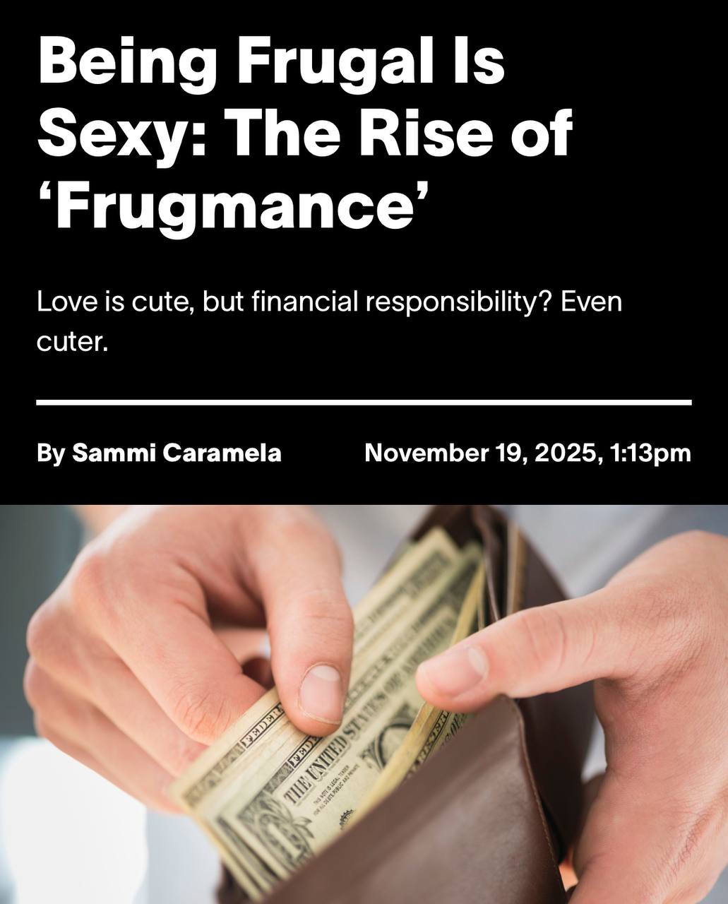 Экономных мужиков назвали самыми СЕКСУАЛЬНЫМИ для поколения зумеров и миллениалов 44 миллениалов и 37 зумеров признались что экономное обращение с деньгами звучит для них сексуально Молодёжь сейчас отдаёт предпочтение именно стабильности а не роскоши Для этого даже ввели термин frugmance романтика сосредоточенная на бережливости и осознанных решениях А вот расточительные мужчины которые пытаются впечатлить роскошными подарками теперь считаются ред флагом это значит что они принимают слишком импульсивные решения Жмоты настало ваше время