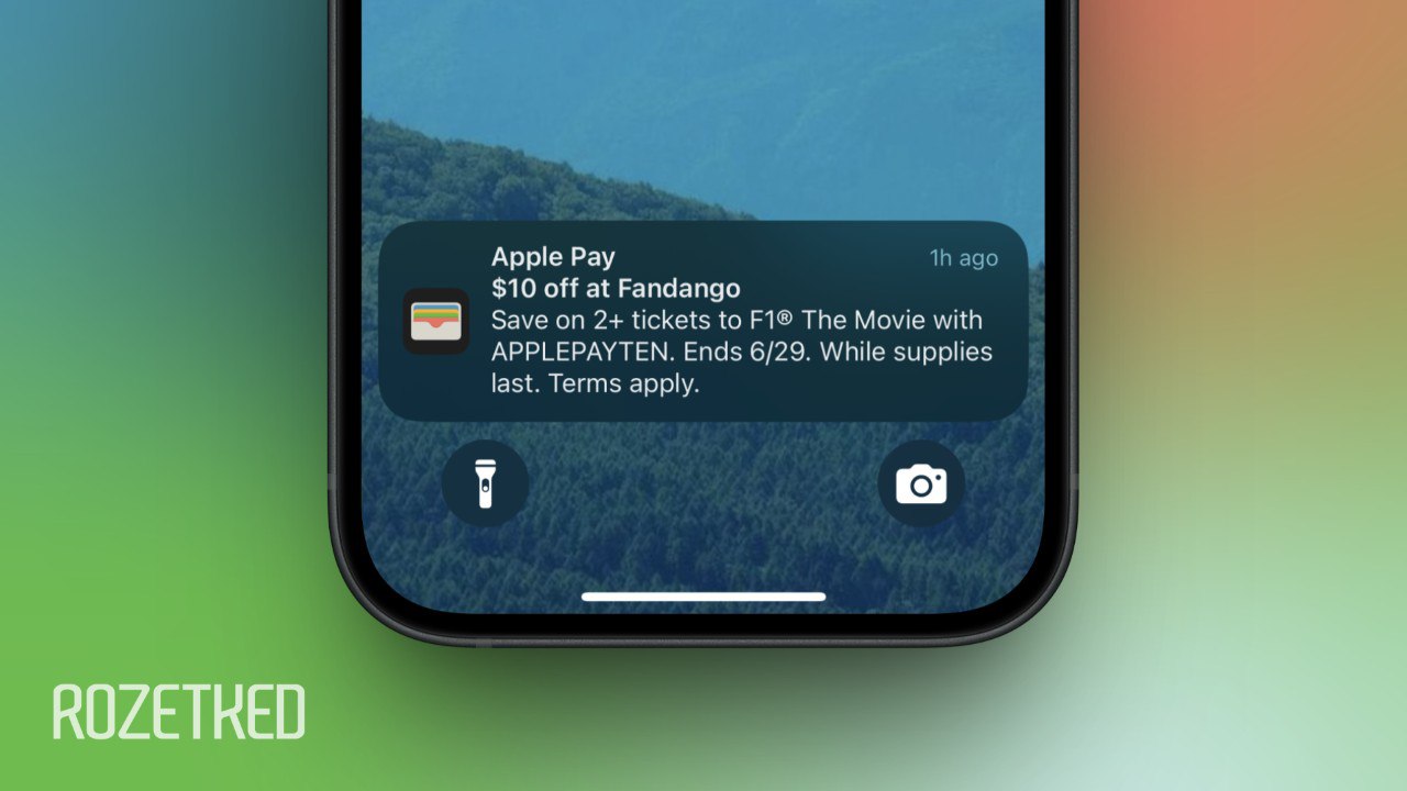 Дожили — в iOS тоже появилась реклама немного Пользователи в социальных сетях пожаловались на неожиданное рекламное объявление от самой Apple — приложение Wallet для хранения банковских и скидочных карт стало рассылать рекламные уведомления о скидке на покупку билетов на свежий фильм Apple TV+ «Формула-1». Пользователи отмечают, что не давали согласия на рассылку рекламы, а в таком случае присылать подобные уведомления запрещено правилами самой Apple. Впрочем, в бете iOS 26 уже появилась опция отключения рекламных предложений в Wallet. Переходим на Xiaomi? Rozetked Подписаться