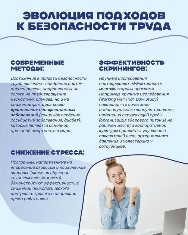 27 апреля в Приморье началась Неделя популяризации лучших практик укрепления здоровья на рабочих местах Даты приурочены ко Всемирному дню охраны труда который ежегодно отмечается 28 апреля Меры направленные на сохранение физического и ментального благополучия сотрудников включают своевременные профосмотры производственную гимнастику внимание к эргономике рабочего места рациональное питание поощрение отказа от вредных привычек грамотный баланс труда и отдыха Не забывайте о профилактике и будьте здоровы