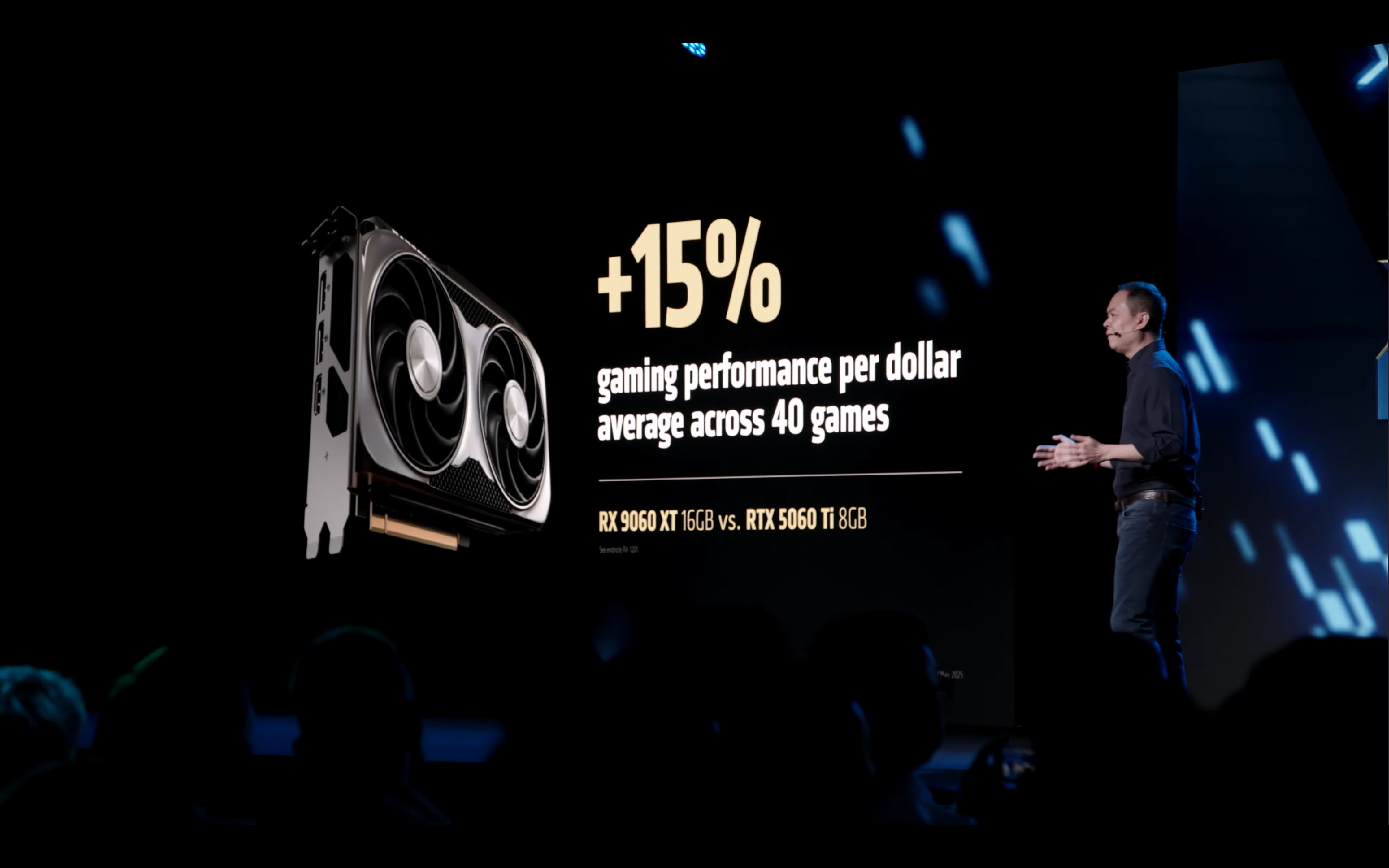 Самая мощная видеокарта до $350. AMD официально представила Radeon RX 9060 XT AMD продолжает навязывать конкуренцию NVIDIA. Radeon RX 9060 XT, соперник GeForce RTX 5060 Ti, поступит в продажу 5 июня.