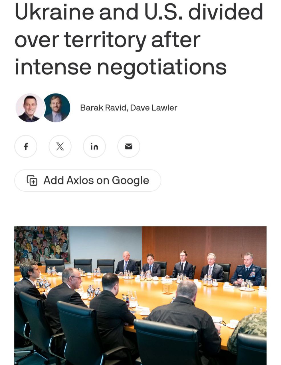 В Майами готовится новый раунд переговоров США и Украины по подготовке мирного соглашения сообщает Axios со ссылкой на источник По его информации рабочие группы с участием военных будут рассматривать карты для подготовки соглашения Сайт Страна X Twitter Прислать новость фото видео Реклама на канале Помощь