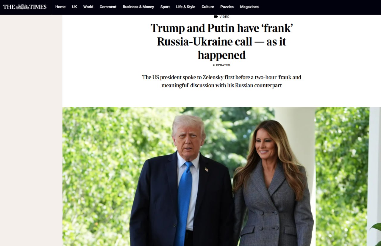 Западные СМИ разочарованы разговором Владимира Путина и Трампа  Санкции США теперь выглядят менее вероятными, чем когда-либо, — пишет The Times: «Вместо того чтобы наказывать Россию "зубодробительными" санкциями, на которые надеялись некоторые, он [Трамп] назвал звонок "превосходным" и заявил, что у России есть "огромная возможность" вести бизнес с США, если война закончится».    Тем временем аналитик Sky News сообщает, что Трамп обещал решить войну за день, но теперь дистанцируется от её завершения.  В Truth Social президент США говорит лишь о «переговорах» между Россией и Украиной, без призывов к прекращению огня, санкциям или осуждению обстрелов, — печалится Джеймс Мэтьюз.   Он намекает на «крупную торговлю с США» после войны и возможные выгоды для Украины от восстановления — но не предлагает ничего сейчас.  США больше не выглядят как лидер переговоров. Европа встревожена — там опасаются остаться один на один с Путиным.   Украина никогда не была приоритетом Трампа: он всегда видел в Москве не врага, а часть антикитайской стратегии, — приходит к выводу аналитик.  Ранее Мерц заявил об усилении антироссийских санкций по договорённости с Трампом.  Осташко! Важное   подпишись   #важное