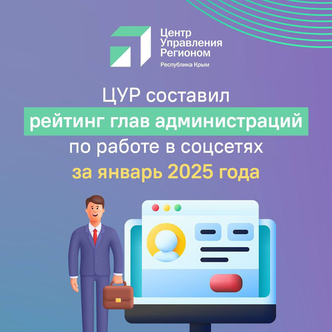 ЦУР составил медиарейтинг глав администраций муниципалитетов Крыма  Данные представлены за январь 2025. Что входит в оценку?      Работа в системе «Инцидент Менеджмент»    В рейтинге исследуется работа с сообщениями граждан в социальных сетях. Здесь смотрят на скорость ответа, качество обратной связи, процент просрочек. На этот раз в «зеленую» зону попали 13 муниципалитетов Крыма.      Ведение официальных соцсетей    Анализируют представленность глав в соцсетях и качество ведения их личных страниц. Критериев много. Первое место рейтинга разделили социальные сети главы администрации Симферополя Михаила Афанасьева и главы администрации Ялты Янины Павленко. Вторую строчку рейтинга заняла глава администрации Алушты Галина Огнева, а третью – глава администрации Феодосии Игорь Ткаченко.    МедиаИндекс    Позволяет качественно проанализировать эффективность PR по количеству позитивных упоминаний в СМИ. Лидирующие позиции в рейтинге традиционно заняли глава администрации Ялты Янина Павленко, глава администрации Керчи Олег Каторгин и глава администрации Симферополя Михаил Афанасьев.