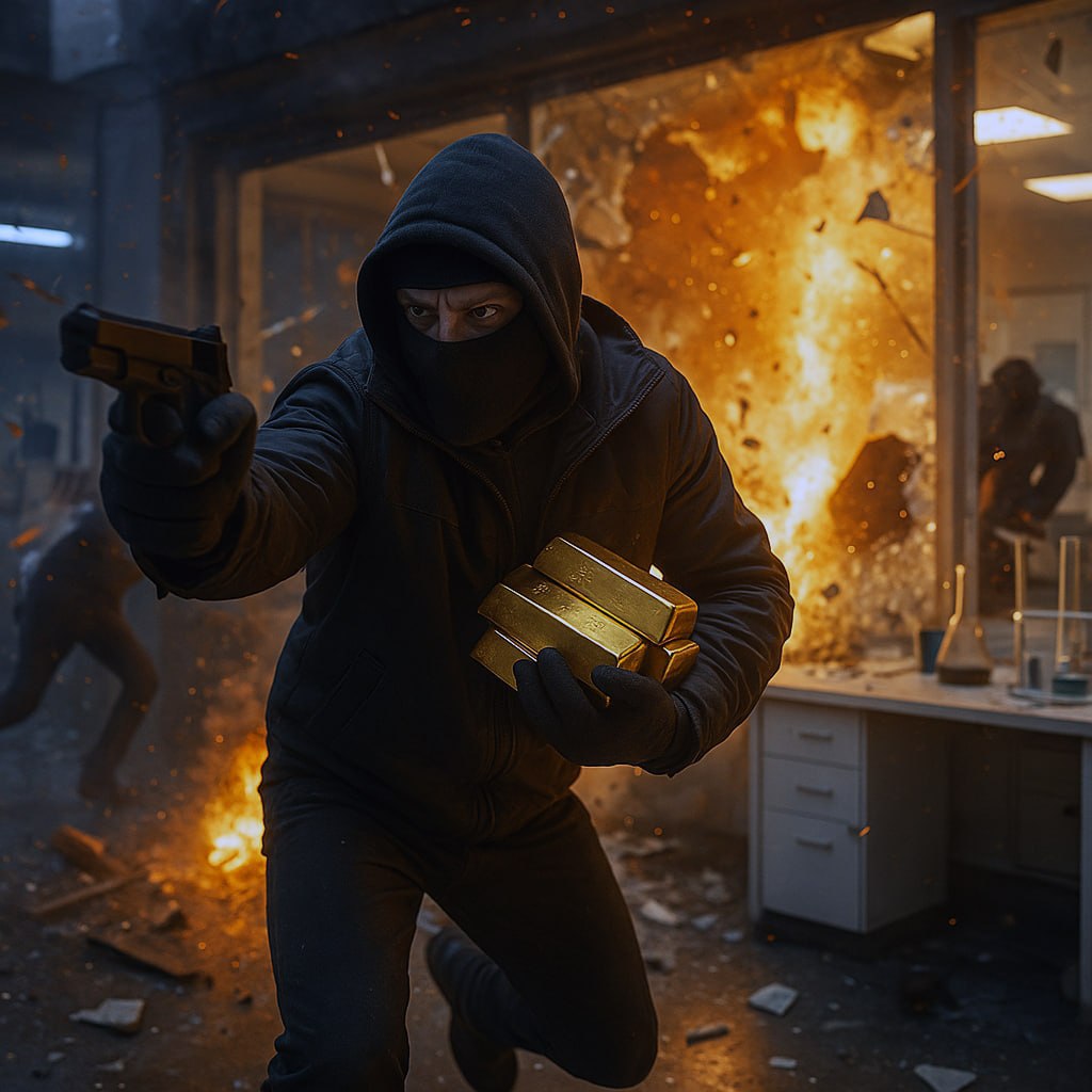 Во Франции ограбили лабораторию исследующую драгоценные металлы Преступление произошло в Лионе грабители устроили громкий взрыв выбивший несколько окон а затем проникли внутрь и похитили несколько золотых слитков В тот момент в лаборатории находилось 28 человек из них пятеро получили лёгкие ранения от осколков и в ходе воспрепятствования незаконным действиям Однако лионская полиция сработала довольно оперативно и по горячим следам задержала шестерых преступников конфисковав у них украденные слитки Сейчас обвиняемых допрашивают пытаясь понять действовали ли они по собственной инициативе или по чьему то заказу А ведь могли бы использовать строительный подъёмник и не шуметь благо есть у кого перенимать опыт КРИМИНАЛ Колючий Телеграм Колючий Дзен