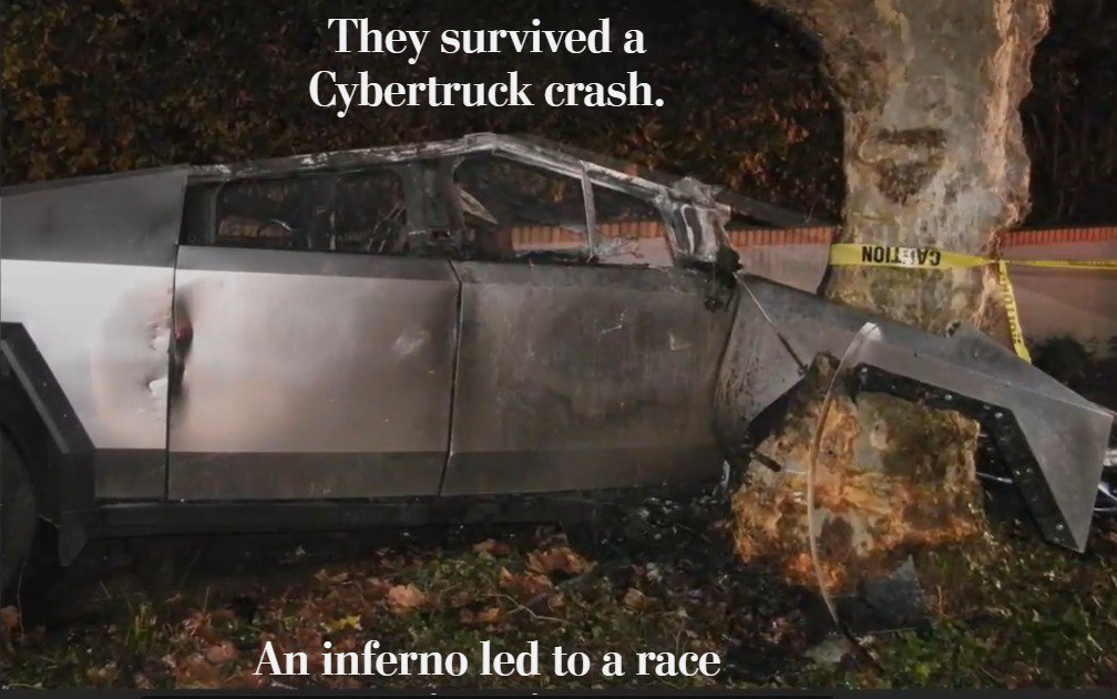 Washington Post сегодня публикует свое расследование об уязвимости Tesla Cybertruck Претензии к тем самым утапливаемым дверным ручкам к ударопрочному корпусу из нержавеющей стали и к пуленепробиваемым стеклам Но все это делает спасение пассажиров в случае аварии практически невозможным По данным издания с 2019 года было зафиксировано по меньшей мере 12 случаев когда водители пассажиры или сотрудники экстренных служб Tesla не могли немедленно попасть в автомобиль или выйти из него в опасных для жизни ситуациях В 2 случаях водители Cybertruck погибли Возгорание электромобилей может длиться дольше и быть более интенсивным чем возгорание других машин концентрированная энергия в литий ионных аккумуляторах может привести к цепной реакции Наш канал в MAX