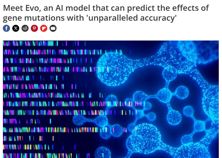 Ученые обучили нейросеть не на словах, а на микробах. Генетики в восторге  Модель Evo умеет предсказывать последствия мутаций и даже генерировать новые ДНК. Так же она способна работать с длинными и сложными геномами, а это уже несет практическую пользу. Так, Evo помогла в создании защитных элементов от вирусов и проектировании белков и РНК с антивирусными свойствами.  Человечество при помощи ИИ получило ключ к разгадке сложных тайн генетики.