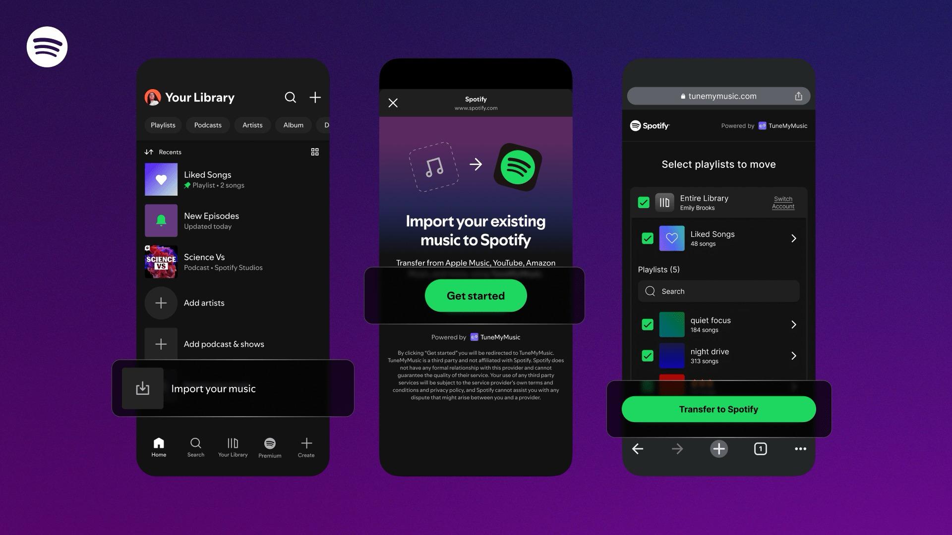 Spotify запустил встроенную функцию переноса плейлистов из других стриминговых сервисов на что обратили внимание коллеги с vc ru Она работает на базе сервиса TuneMyMusic dtf ru music 4409960