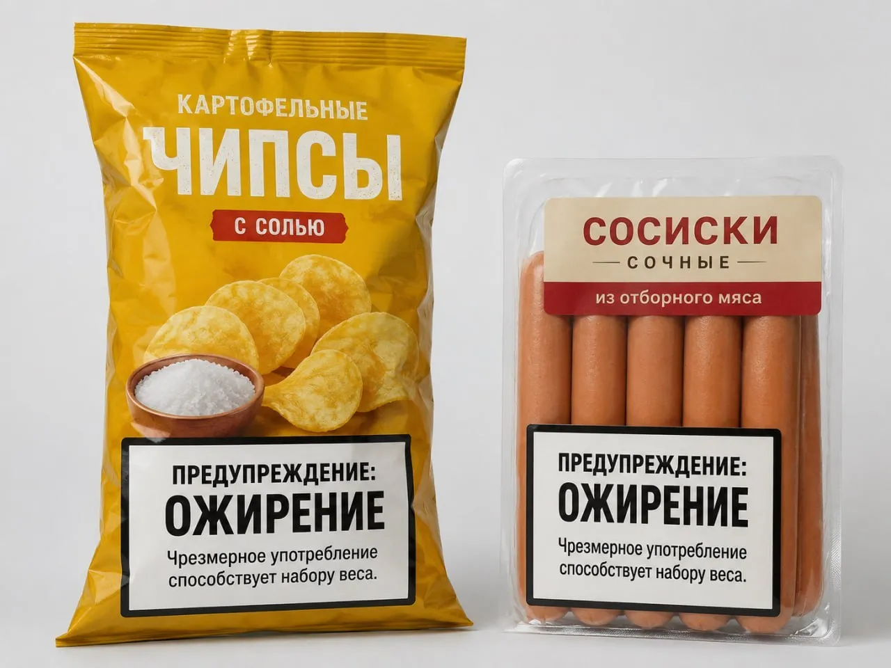 Зловещие предупреждения на чипсах и сосисках начнут печатать в России Общественники требуют ввести маркировку ультрапереработанных продуктов Также активисты просят запретить пищевые добавки в том числе Е171 которую используют в чипсах и фастфуде
