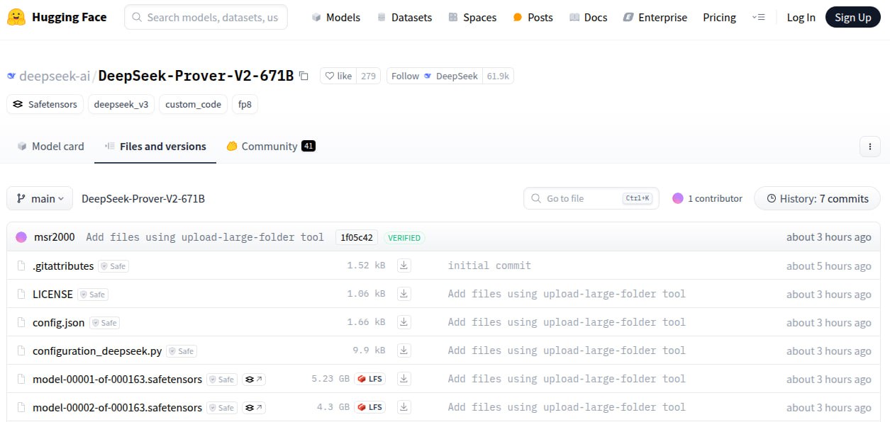 DeepSeek выпустила Prover V2, ИИ модель с открытым исходным кодом DeepSeek загрузил Prover V2 на хостинг Hugging Face. Модель, выпущенная под разрешительной лицензией MIT создана для решения проблемы проверки математических доказательств. У Prover V2 671 миллиард параметров, что делает его значительно больше, чем предшественники, Prover V1 и Prover V1.5, которые были выпущены в августе 2024 года. В документе, сопровождающем первую версию, объяснялось, что модель была обучена переводить задачи математических соревнований в формальную логику с использованием языка программирования Lean 4 — инструмента, широко используемого для доказательства теорем. Разработчики говорят, что Prover V2 сжимает математические знания в формат, который позволяет ему генерировать и проверять доказательства, потенциально помогая ученым. PRO AI ПОЛЕЗНЫЙ СОФТ НОВОСТИ