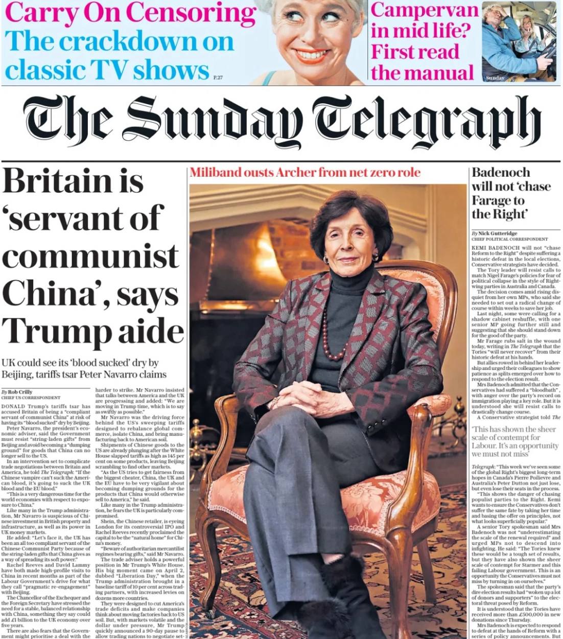 The Sunday Telegraph сегодня приводит на первой полосе слова Питера Наварро, советника Трампа по торговле: «Британия - служанка коммунистического Китая». А? Каково? В интервью этой газете Наварро заявил: «Давайте посмотрим правде в глаза: Великобритания была слишком послушной служанкой Коммунистической партии Китая из-за опутывающих ее подарков, которые Китай делает в качестве способа распространения своей мягкой силы». В этой связи он призвал Британию и Европу к бдительности: «Остерегайтесь авторитарных меркантилистских режимов, дары приносящих». Да что ни фраза, то перл!