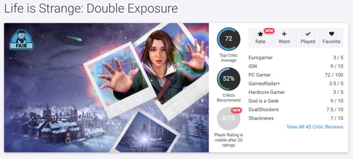 Life is Strange: Double Exposure получила самые низкие оценки в серии  Мнения критиков о новой части Life is Strange заметно разошлись. Одни похвалили обновлённую графику и интересное повествование, другие же обратили внимание на безликих персонажей, недостаточно проработанный сюжет, короткую продолжительность игры и проблемы с оптимизацией на разных устройствах.  Официальный релиз Life is Strange: Double Exposure состоится уже завтра.   Инструкция по покупке   Бот активации