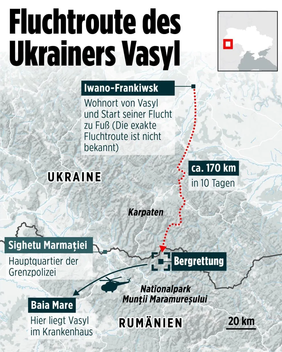 С 2022 года примерно 32 тысячи мужчин из Украины незаконно пересекли границу с Румынией Согласно данным издания Bild среди них 39 человек утонули в горной местности