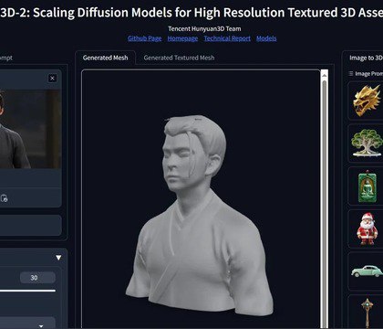 Tencent представила новые ИИ-модели Hunyuan3D-2.0 — 3D-графика за 30 секунд  Китайский разработчик Tencent выпустил пять ИИ-моделей Hunyuan3D-2.0 с открытым исходным кодом, предназначенных для генерации 3D-контента на основе текста и изображений. Среди них — ускоренные версии, способные создавать 3D-графику за 30 секунд при сохранении высокой точности.  Читать далее