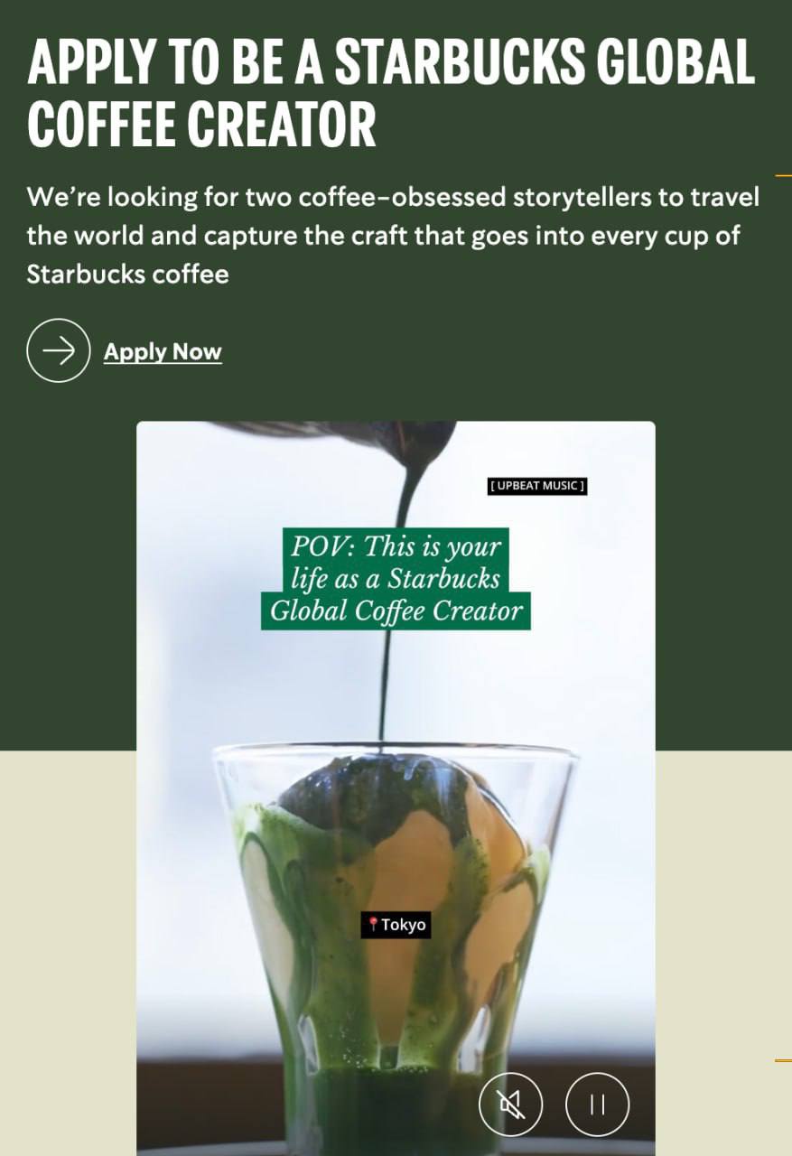 Starbucks открыл вакансию для тиктокеров-путешественников Кофе-гигант ищет двух человек старше 18 лет на должность контент-креаторов, готовых пить кофе по всему миру и делать контент в TikTok. Кандидаты должны быть готовы к постоянным разъездам, свободному графику и требованию постоянно следить за трендами. Starbucks обязуется оплачивать все перелеты и походы в свои кофейни. Маршрут включает Японию, Италию и Коста-Рику. Обещают платить до $136 000 в год Посмотреть подробности и откликнуться можно здесь.
