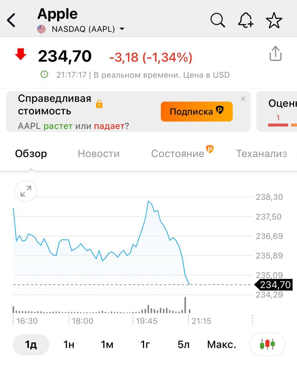 Акции Apple пошли вниз после презентации А шо случилось