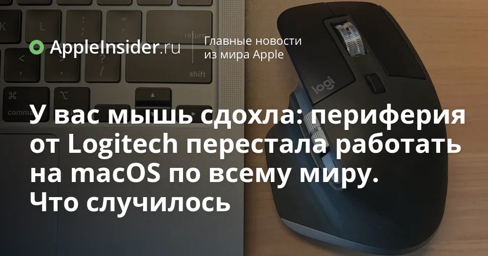 Мышки Logitech массово умирают на Mac что происходит с популярной периферией Вечером 6 января владельцы Mac внезапно обнаружили что их любимые MX Master и клавиатуры Logitech начали вести себя странно Приложение Options зависает на фиолетовом экране процессор греется как в рендере а батарея улетает в ноль Пока одни судорожно откатывают систему и ищут старые версии софта другие вообще не замечают никаких проблем В статье рассказываем откуда взялся такой массовый сбой при чем тут защита macOS и почему молчит производитель     appleinsider ru p 553968