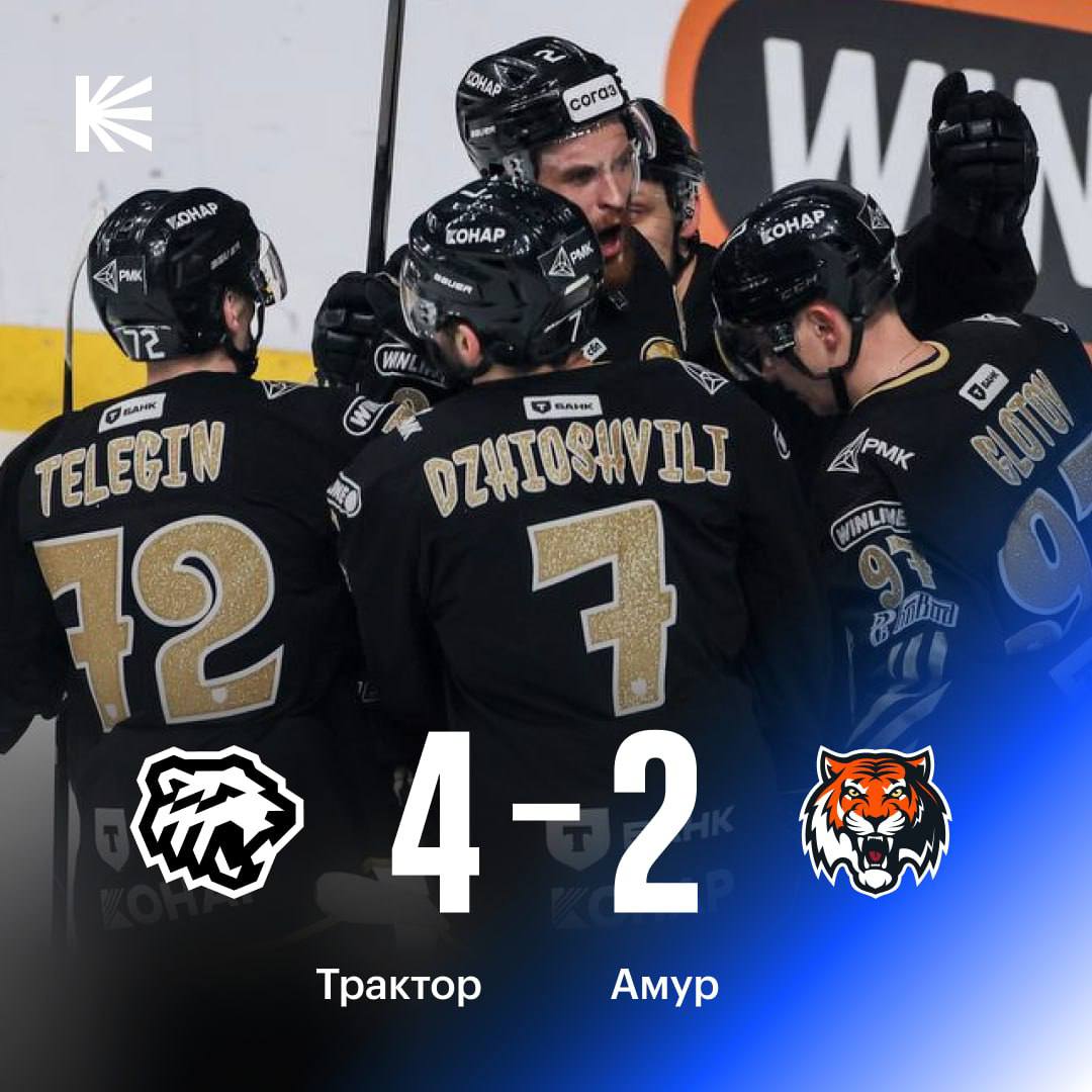 6 я победа Трактора в последних 7 матчах Челябинцы переиграли Амур во второй раз в этом сезоне hockeyonkp