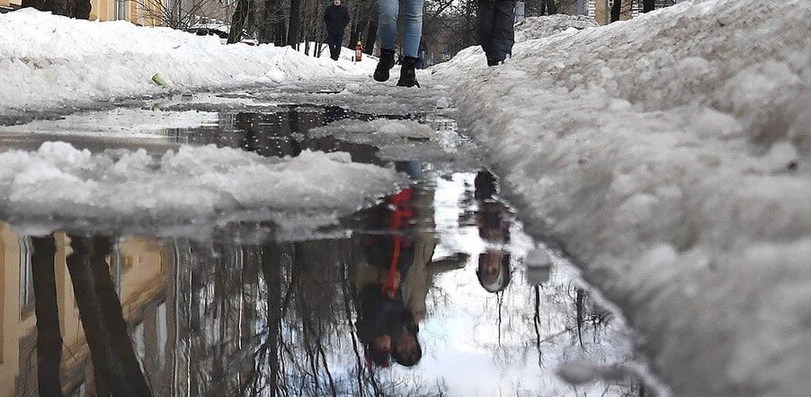 Снег в Москве почти полностью исчезнет в предстоящие выходные из-за оттепели, — синоптики.  Весна посреди зимы продлится неделю. Уже 13 января будет уже -7 градусов.