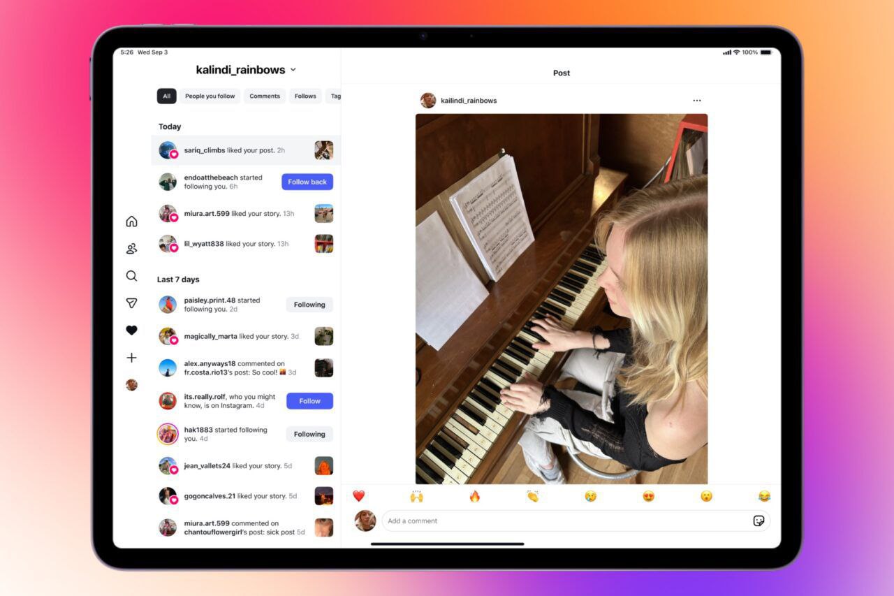 Instagram вышел на iPad спустя 15 лет соцсеть получила полноценное приложение для планшетов Apple Аппка уже доступна в App Store для устройств с iPadOS 15 1 и новее Революция Meta в России признана экстремистской организацией и её деятельность запрещена