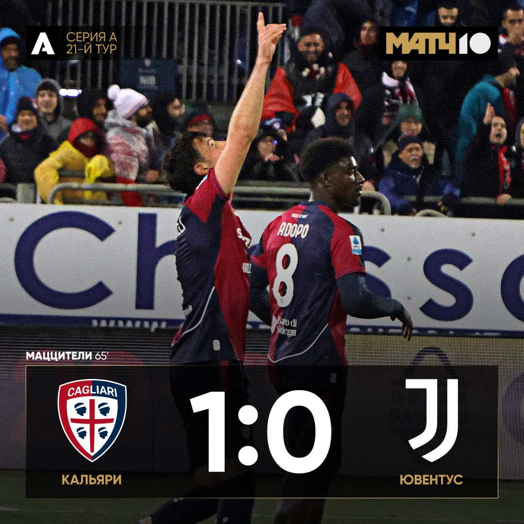 Кальяри обыграл Ювентус и одержал пятую победу в сезоне А команда Спаллетти потерпела четвёртое поражение за 21 тур Серии А и первое за семь последних игр   Обзор матча здесь news matchtv