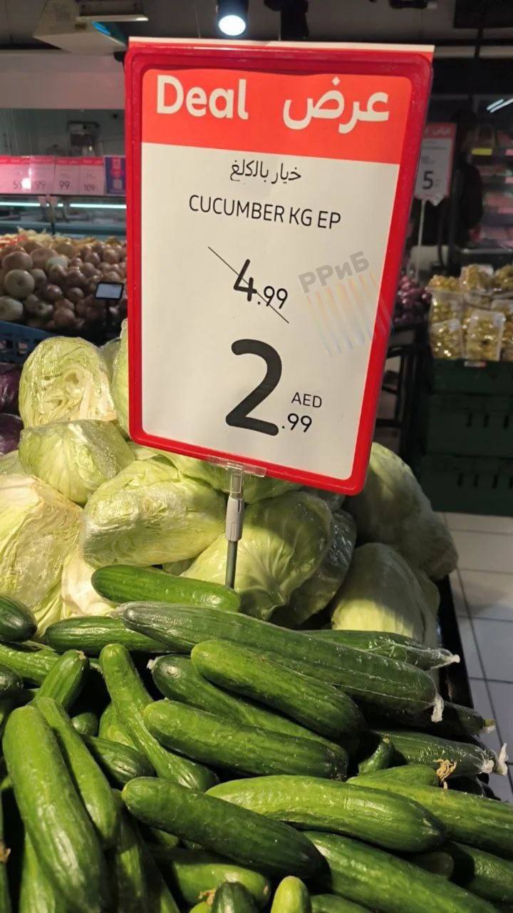 Огурцы в Дубае почти в 10 раз дешевле чем в России В пустынном регионе килограмм стоит около 63 рублей 3 дирхама в российских магазинах средняя цена держится на уровне 500 600 рублей Точка роста