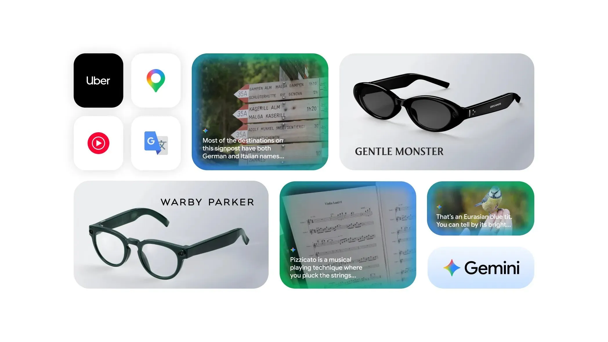 Носимая революция ждёт нас уже осенью Google рассказала об умных очках созданных совместно с Samsung Умные очки внешне ничем не отличаются от глупых Google запартнёрилась с модными брендами чтобы продукт выглядел аккуратно Выйдет две модели с небольшим дисплеем и без него но динамики микрофон и камера будут у обеих Уметь очки будут очень много всего от навигации и заказа такси до перевода диалогов в реальном времени и съёмки фотографий с моментальным редактированием с помощью Nano Banana Цен и названия пока нет сказали лишь что работать очки смогут и с Android и с iOS rozetked me news 46187