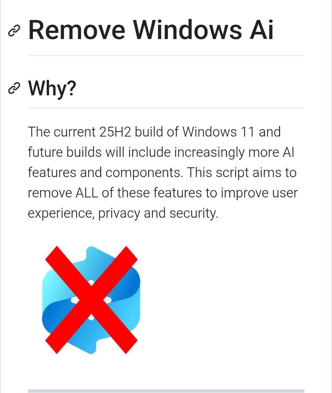 Вычищаем весь ИИ мусор из Windows 11 умельцы собрали скрипт удаляющий инновационные фичи Система станет намного приятнее безопаснее и конфиденциальнее Скрипт отрубает реестровые ключи и предотвращает переустановку ИИ приложений Забираем тут PushEnter