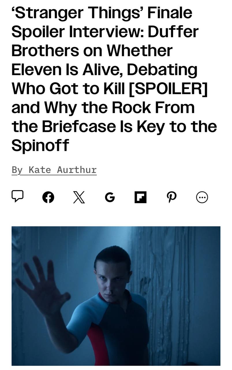 По Очень странным делам выйдет ещё один сериал это будет полностью новый спин офф Братья Дафферы подтвердили что проект расскажет абсолютно новую историю без персонажей из оригинального шоу Никаких Одиннадцатой Хоппера и компании новый город новые герои и отдельная мифология При этом авторы обещают что сериал всё же ответит на часть оставшихся вопросов вселенной но не будет углубляться в историю Истязателя разума Параллельно в 2026 году выйдет анимационный сериал Очень странные дела Истории из 85 го и он расширит мир шоу уже в формате мультфильма Денежнопечатный станок активирован exploitex