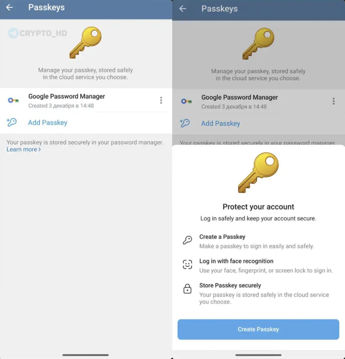 Мессенджер Telegram тестирует вход в аккаунт с помощью менеджера паролей В бета версии для Android появилась возможность авторизоваться через встроенные менеджеры Google Apple или Samsung Это позволяет войти в мессенджер без SMS и обычного пароля достаточно будет Face ID отпечатка пальца или PIN кода устройства Управлять ключами можно будет в настройках приватности Ждем вход по улыбке