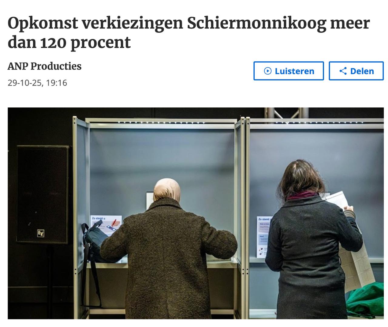 В Нидерландах остается час до закрытия избирательных участках на парламентских выборах В принципе явка стандартная Но вот на острове Схирмонниког по состоянию на сейчас явка уже составила 126 Умеют если надо