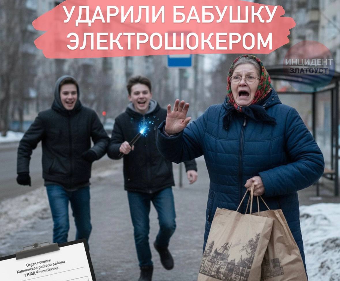 Подростки ударили бабушку электрошокером ради смеха В Челябинске мальчики подбежали к пожилой женщине с сумками Перекинувшись с ней словами начали отходить а потом со спины ударили шокером После чего просто сбежали Разряд был слабый с женщиной все в порядке но она была напугана В отделе полиции Калининского района УМВД Челябинска зарегистрировали заявление