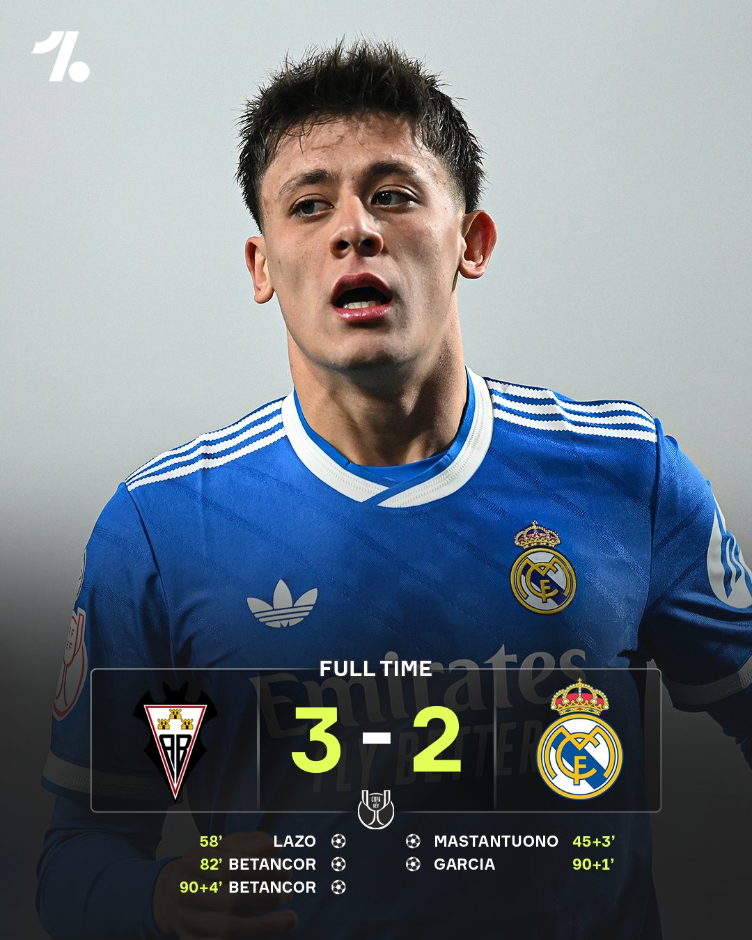 Реал в первом же матче под руководством Арбелоа сенсационно проигрывает команде из Сегунды и вылетает из Кубка Испании на стадии 1 8 финала