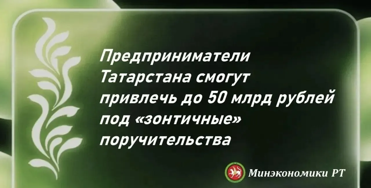 Малый и средний бизнес во втором квартале 2026 года сможет привлечь не менее 50 млрд рублей заемного финансирования под зонтичные поручительства Корпорации МСП В текущем году эти поручительства позволят бизнесу привлечь не менее 216 млрд рублей финансирования В 2025 году Татарстан стал одним из лидеров по приросту объема финансирования под зонтичные поручительства В 2 3 раза увеличилась сумма привлеченных средств на 0 9 млрд рублей Это третий результат среди регионов первые два места заняли Самарская область рост в 3 5 раза до 2 54 млрд рублей и Республика Башкортостан в 2 6 раза до 2 9 млрд рублей  Зонтичные поручительства помогают предпринимателям получить кредит в банке на сумму до 1 млрд рублей при отсутствии или недостаточности залогового обеспечения с покрытием до 50 от суммы заемного финансирования Поручительство предоставляется бизнесу бесплатно и автоматически в режиме единого окна   Механизм зонтичных поручительств был запущен по поручению Президента РФ и реализуется в рамках   национального проекта Эффективная и конкурентная экономика Узнать о мерах поддержки бизнеса Татарстана можно на сайте ведомства а также по телефону горячей линии Единого контактного центра Мой бизнес 8 843 524 90 90 Подробнее на сайте Минэкономики РТ