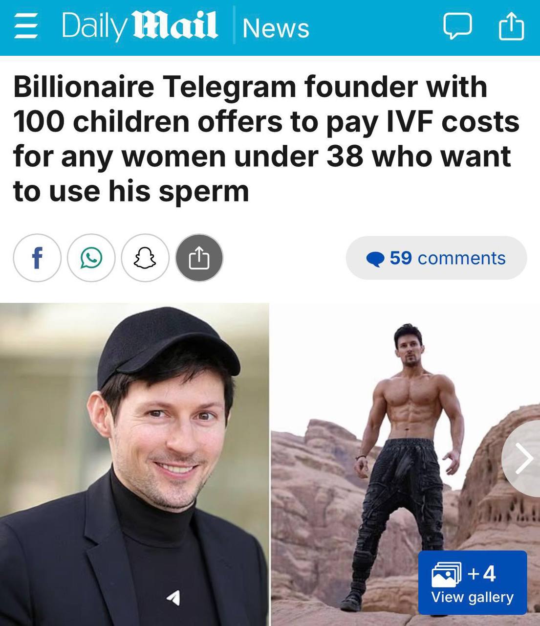 Дуров оплатит ЭКО любой кто захочет родить от него Условие всего одно девушка должна быть младше 38 лет 41 летний миллиардер также напомнил что каждый из его детей в будущем сможет претендовать на НАСЛЕДСТВО Правда с его же слов существует более 100 детей зачатых с помощью его спермы У Паши как всегда грандиозные планы