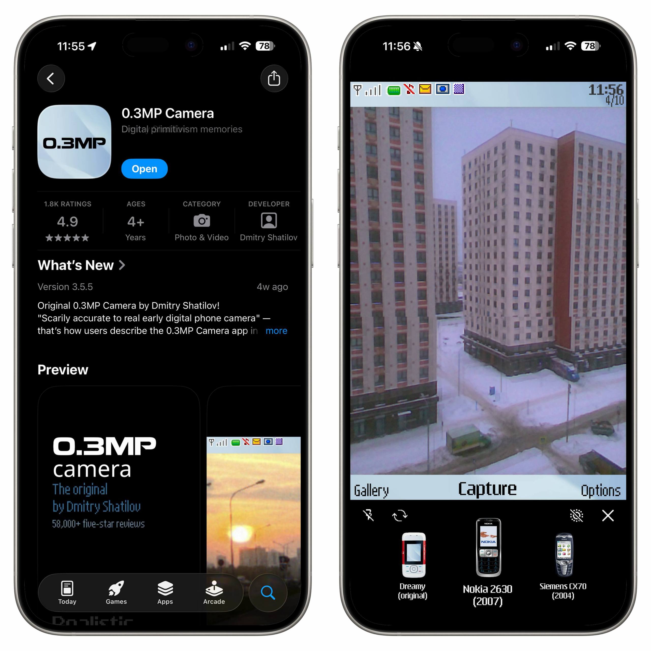 Трендовые фото и видео как на старых Nokia можно снимать прямо с iPhone Приложение 0 3MP Camera полностью передает тот самый вайб 2000 х На выбор сразу несколько культовых телефонов и даже Галерея как в олдовых гаджетах Забрать можно здесь techmedia
