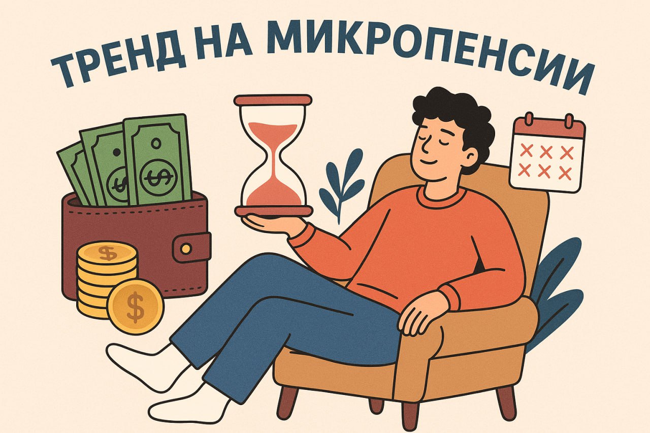 Микро-пенсии стали новым трендом у молодёжи  Тренд на микро-пенсии становится всё популярнее среди зумеров — людей, родившихся с середины 1990-х до начала 2010-х годов. Молодые люди сначала несколько месяцев работают, копят деньги, а затем берут продолжительный перерыв, рассказала «Ленте.ру» HR-директор сети кофеен «Здрасте» Юлия Ряжеская. «В резюме зумеров опыт часто выглядит фрагментарно — полгода, год, снова полгода, и так несколько раз. При этом за пять лет работы документ может растянуться на три страницы», — пояснила эксперт.  При этом она согласна, что для сфер с высоким уровнем стресса, таких как общепит, это нормально: эмоциональное выгорание накапливается, и людям нужно время на восстановление. Как отметила Ряжеская, многие молодые сотрудники предпочитают схему: 8–9 месяцев интенсивной работы без отпуска, а затем 2–3 месяца полного отдыха или путешествий. «Есть и те, кто отрабатывает пару лет, а затем устраивает себе длительный перерыв — от полугода до года. При этом далеко не всегда возвращаются в прежнюю профессию: пробуют новые направления, тестируют разные должности и ищут, что им действительно близко», — добавила HR-специалист.    Монокль: главное о русском бизнесе и не только   Подписаться