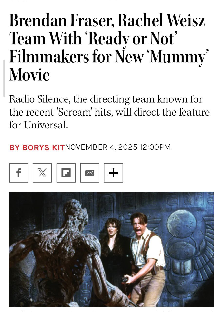 Новая Мумия ВЫЙДЕТ Брендан Фрейзер и Рэйчел Вайс работают над продолжением франшизы Режиссёром станет автор недавнего перезапуска Крика Продюсером станет Шон Дэниел работавший над оригинальными фильмами Ждём новый шедевр
