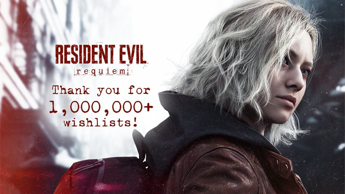 Миллион игроков добавили Resident Evil Requiem в вишлист Информацией об этом поделилась Capcom, а игру представили публике 6 июня. В подсчёте учтены «Списки желаемого» из Steam и PlayStation Store. Новые подробности об игре ждём на презентации Capcom Spotlight, которая пройдет в ночь с 26 на 27 июня. Сама Resident Evil Requiem выйдет в релиз 27 февраля 2026 года.