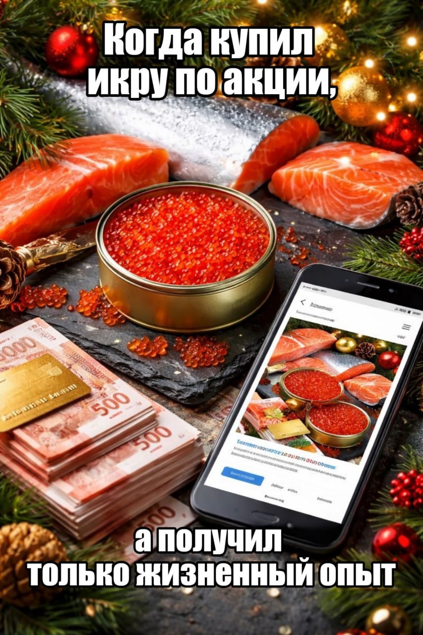Мошенники заманивают россиян фейковыми распродажами красной рыбы и икры В преддверии Нового года аферисты массово выходят в мессенджеры с выгодными предложениями семга форель и икра по ценам ниже рынка с фото видео упаковки и отзывами для убедительности сообщили в МВД Дальше все по классике просят стопроцентную предоплату и исчезают вместе с деньгами Ни деликатесов ни продавца ни чата В ведомстве советуют не верить слишком щедрым акциям настоящая икра такой дешевой не бывает Подпишитесь на Абзац TG VK Дзен MAX Rutube